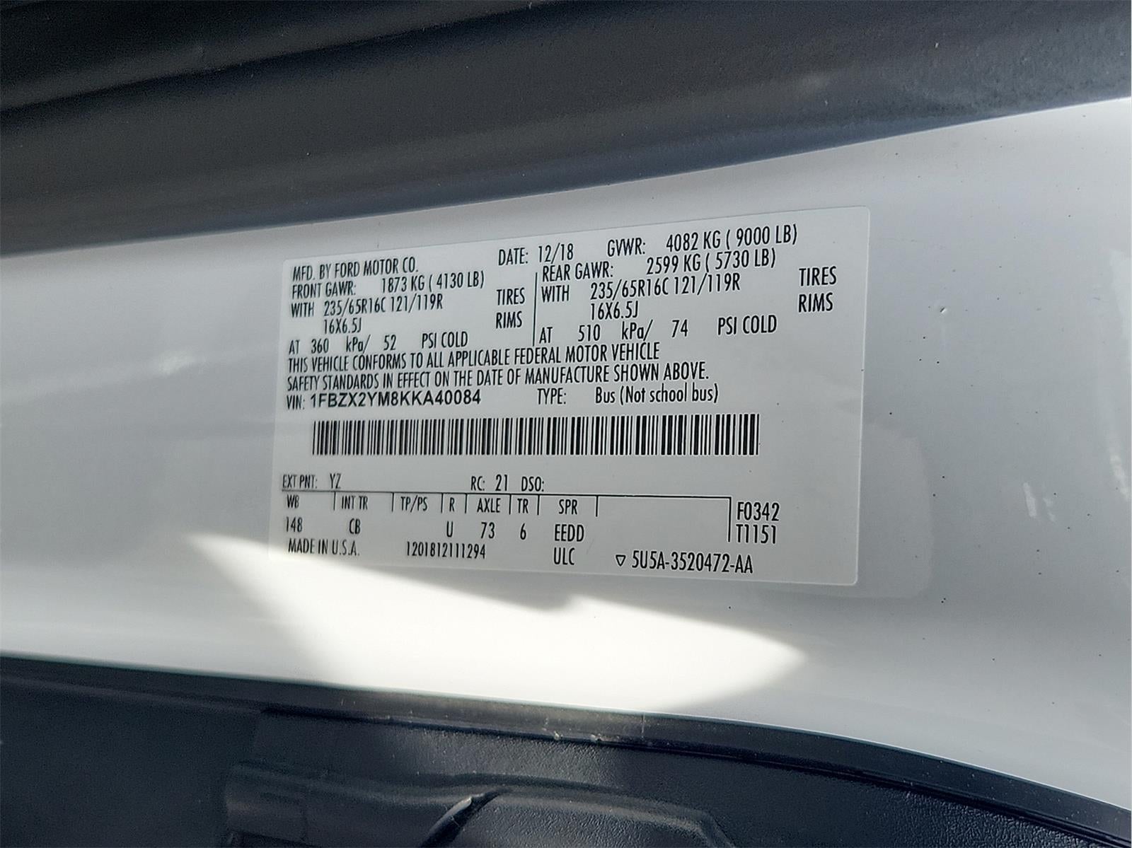 2019 Ford Transit Passenger Wagon XL