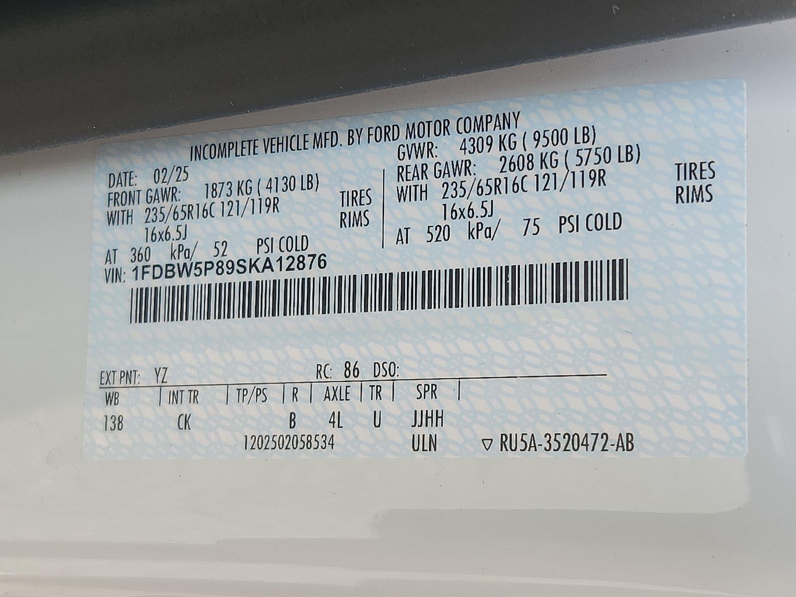 2025 Ford Transit Cutaway Cutaway