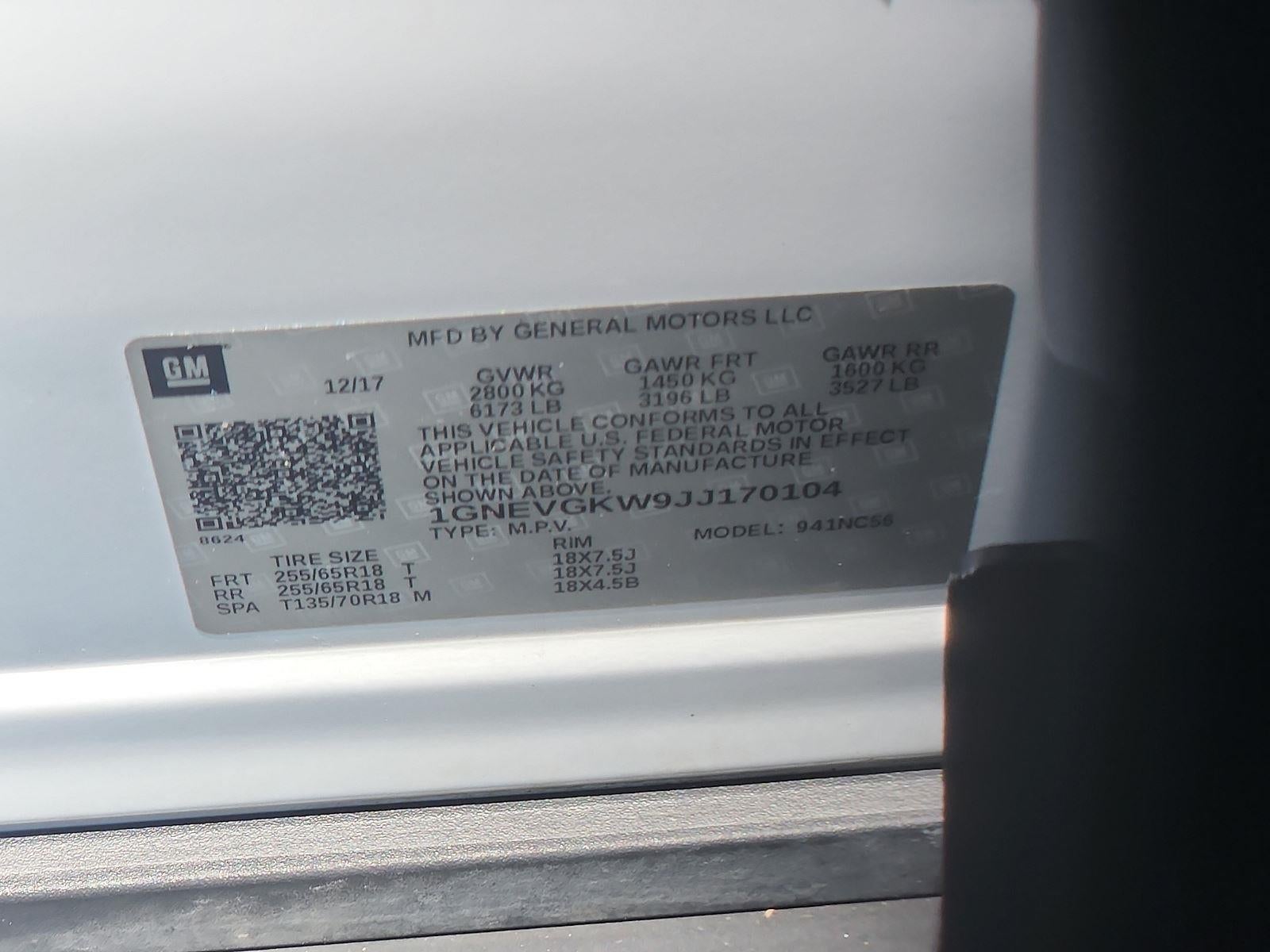 2018 Chevrolet Traverse LT Cloth