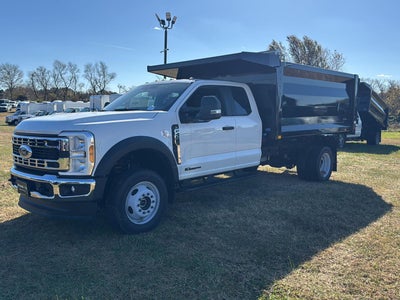 2024 Ford Super Duty F-450 DRW 12' RUGBY HEAVY DUTY STAKELESS LANDSCAPE BODY, 48" SOLID BARN DOORS, MANUAL TARP, 36" FULL CAB SHIELD, DROP DOWN COMBO HITCH 2 5/15
