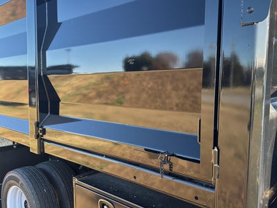 2024 Ford Super Duty F-550 DRW 12' RUGBY HEAVY DUTY STAKELESS LANDSCAPE BODY, 48" BARN DOORS, MANUAL TARP, 36' FULL CAB SHIELD, DROP DOWN COMBO HITCH 2 5/16"