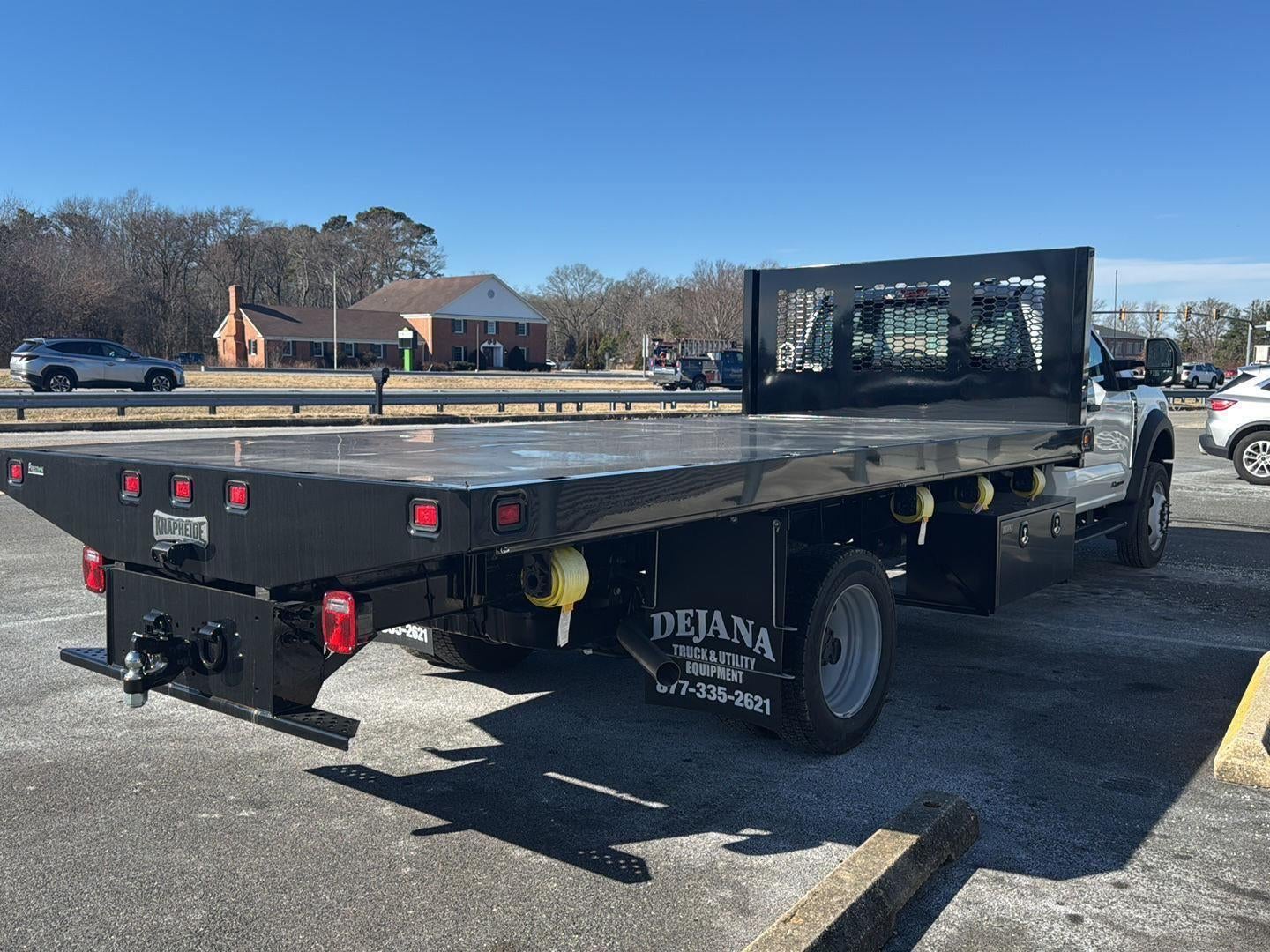 2025 Ford Super Duty F-550 DRW 16' KNAPHEIDE HEAVY DUTY PLATFORM BODY, SLIDING UNDER BODY WINCHES 48" UNDERBODY TOOL BOX