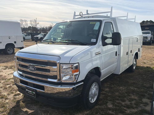 2026 Ford E-Series Cutaway E-350 10FT KNAPHEIDE KUV ENCLOSED SERVICE BODY, 3 BOW LADDER RACK CLASS V HITCH MASTER LOCK SYSTEM