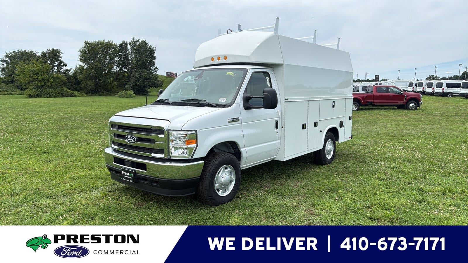 2026 Ford E-Series Cutaway KNAPHEIDE SRW UTILITY VAN KUV129SH 75.8 INTERIOR HEIGHT SOLID DOORS FACTORY BACKUP CAMERA