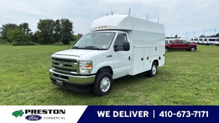 2026 Ford E-Series Cutaway KNAPHEIDE SRW UTILITY VAN KUV129SH 75.8 INTERIOR HEIGHT SOLID DOORS FACTORY BACKUP CAMERA