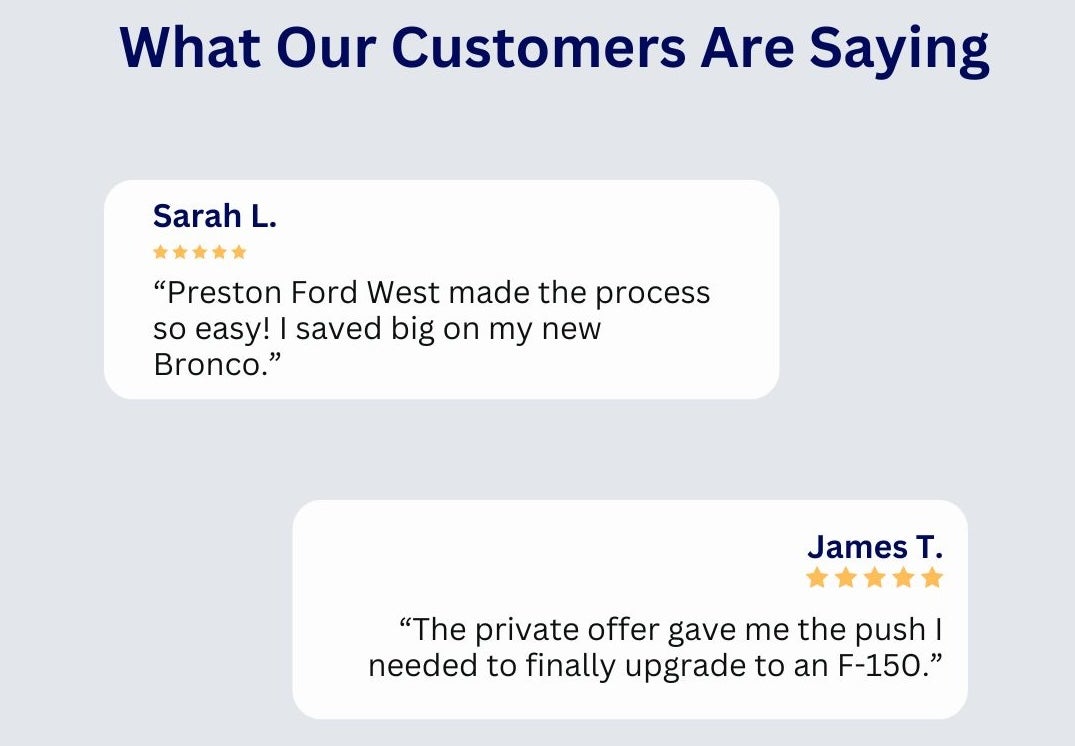 Redeem Offer Preston Ford West